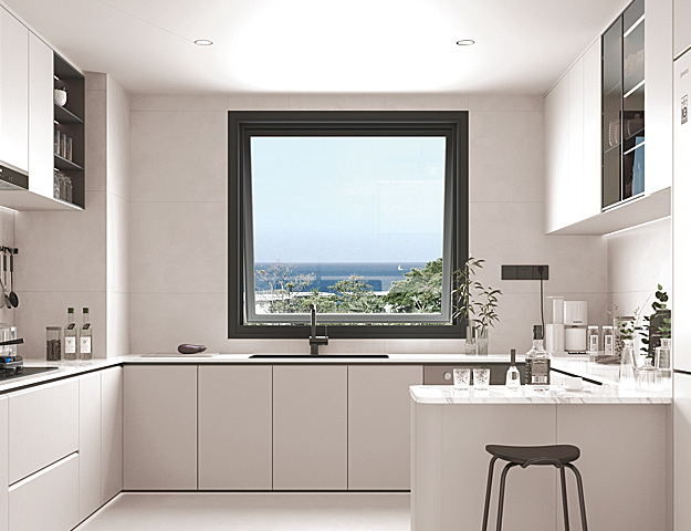 A-Series Picture window wood interior product shot